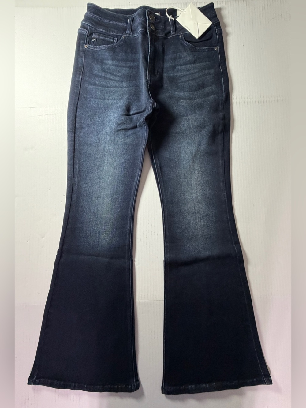 KanCan Indigo Flared Jeans with Subtle Whiskering